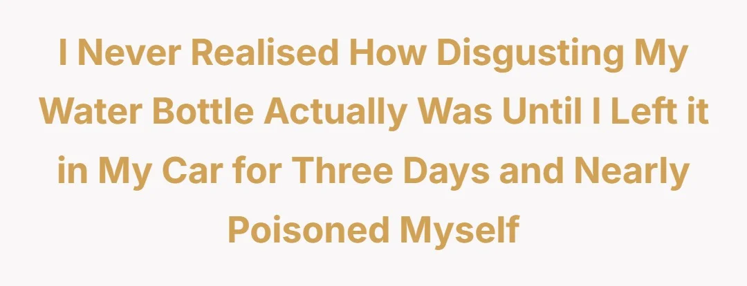 I never realised how disgusting my water bottle actually was until I left it in my car for three days and nearly poisoned myself