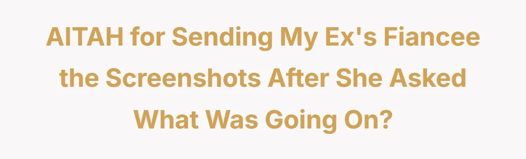 AITAH for sending my ex's fiancee the screenshots after she asked what was going on?