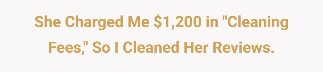 She charged me $1,200 in “cleaning fees.” So I cleaned her reviews.
