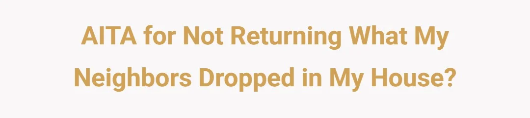 AITA for not returning what my neighbors dropped in my house?