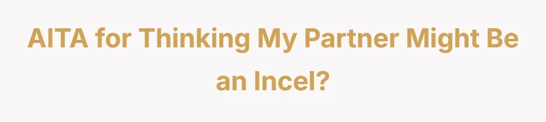 AITA for thinking my partner might be an incel?