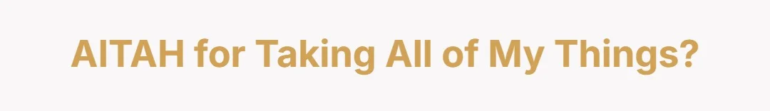 AITAH For taking all of my things?