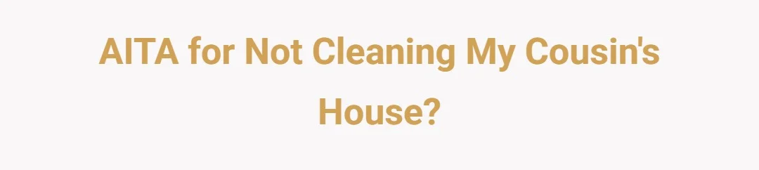 AITA for not cleaning my cousins house?