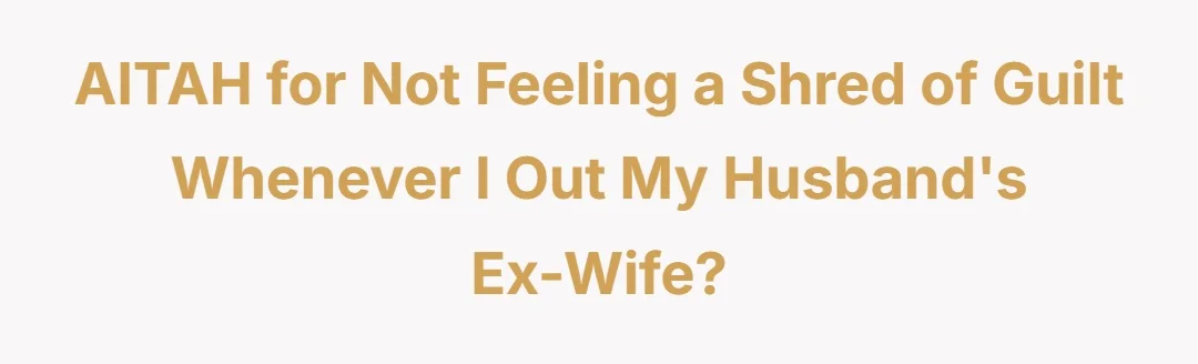 AITAH for not feeling a shred of guilt whenever I out my husband's ex-wife?