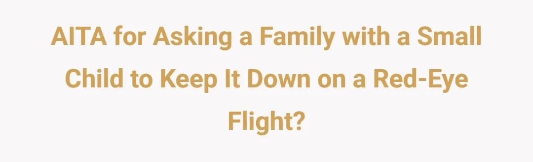 AITA for asking a family with a small child to keep it down on a red eye flight?