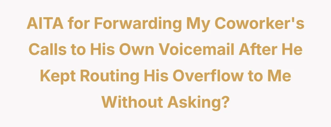 AITA for starting forwarding my coworkers calls to his own voicemail after he kept routing his overflow to me without asking?