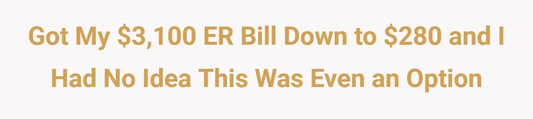 got my $3,100 ER bill down to $280 and i had no idea this was even an option