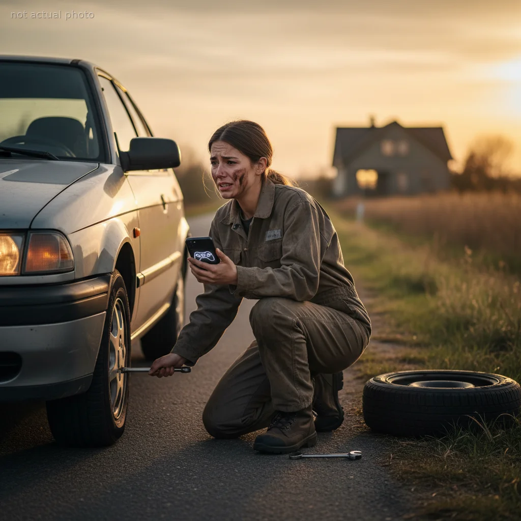 Woman Asks Boyfriend for Help With Flat Tire, He Refuses Because He's Gaming