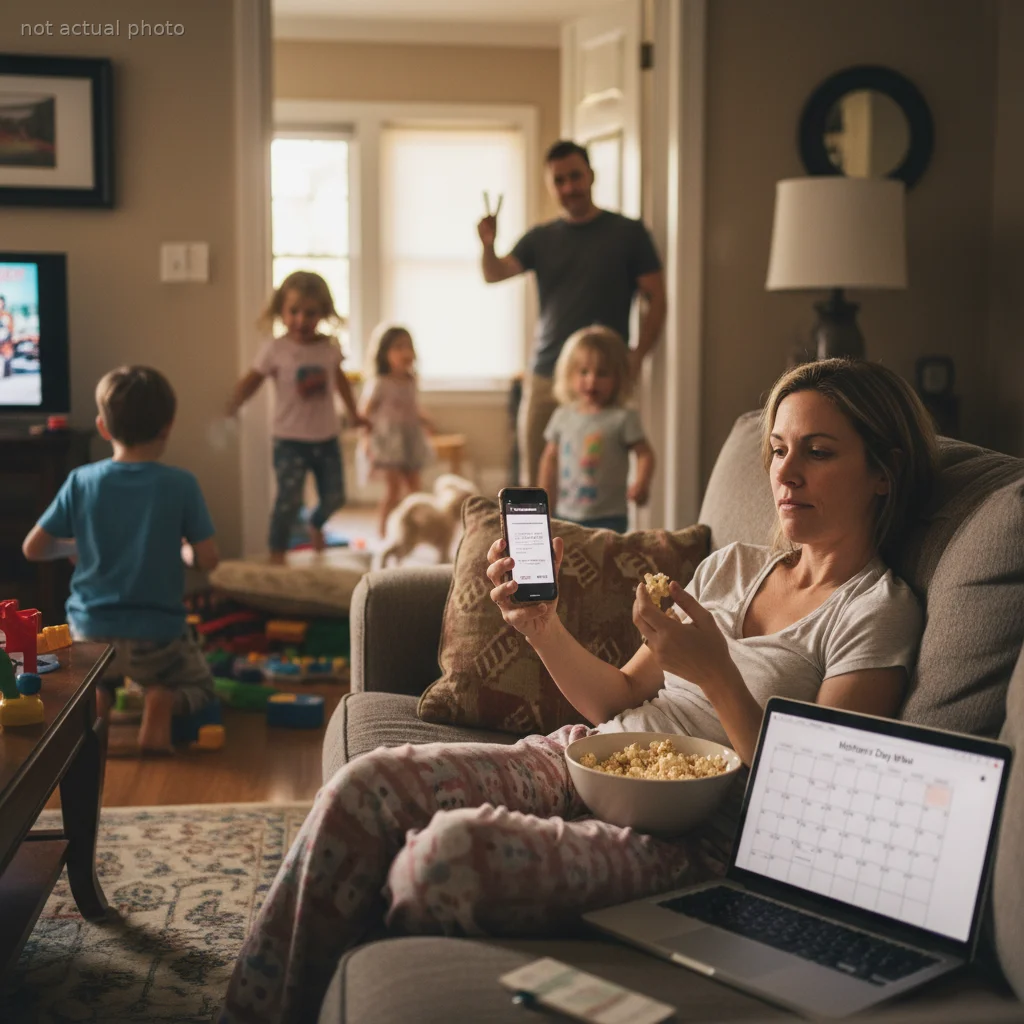 This Husband Volunteered His Wife to Babysit on Mother's Day Weekend, So She Booked a Movie Ticket Instead