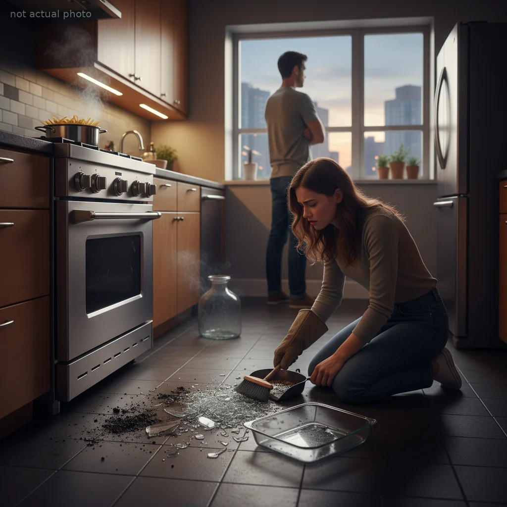 Woman Apologizes After Boyfriend Explodes Her Baking Dish on the Stove, But He’s Still Giving Her the Silent Treatment