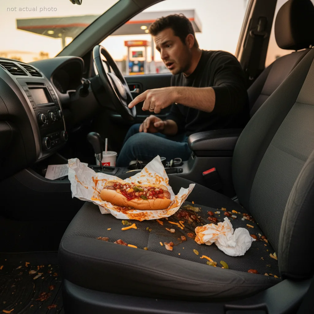 AITA For Getting Residue In My Roommate's Car After Eating A Gas Station Chili Dog?