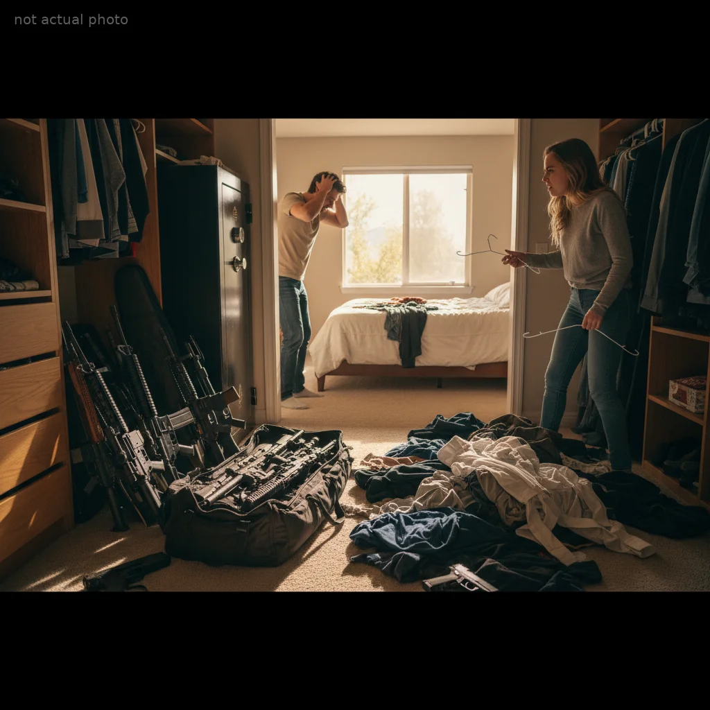 Husband Brings Guns Home Without Asking, Wife Retaliates by Tearing Apart His Closet