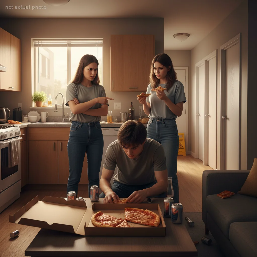 Roommate and His 'Side Chick' Tried to Eat Her Family’s Pizza, but the Plot Twist Is in the Living Arrangement