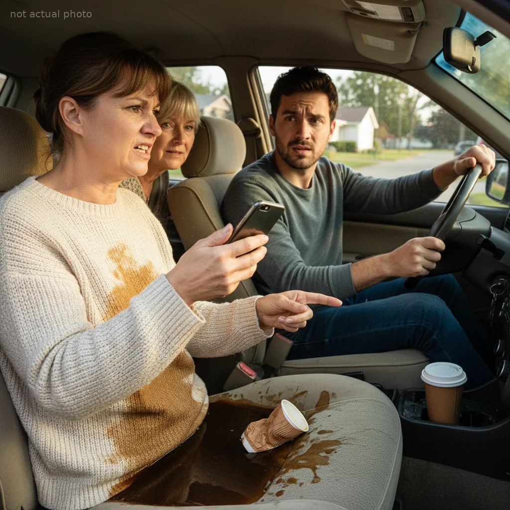 Mom’s Friend Spills Coffee in Free Driver’s Car, Then Demands They Pay for Her Ruined Sweater
