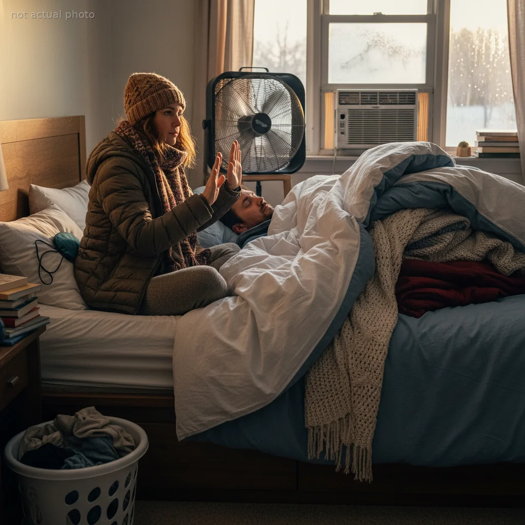Wife Draws the Line After Wearing Winter Clothes to Bed for Years to Keep Her Husband Happy