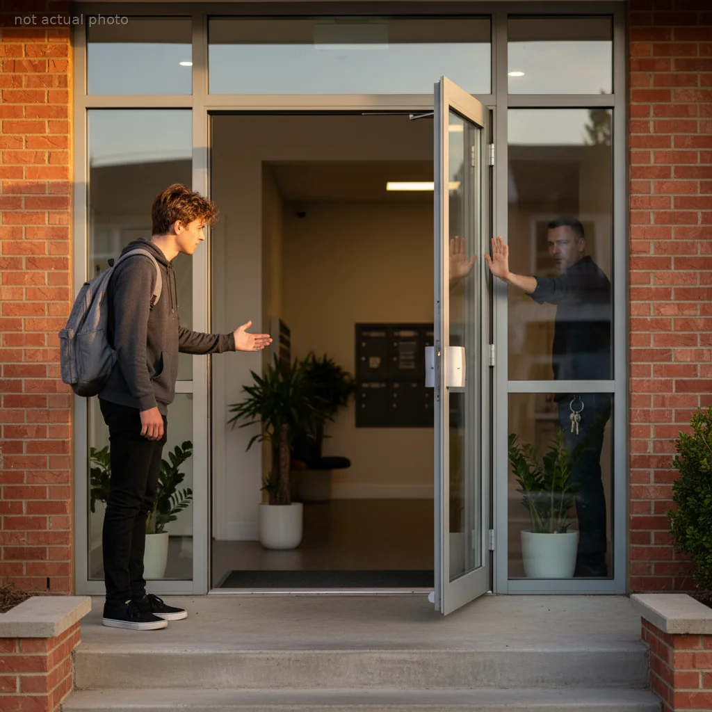Resident Shuts the Door on a "Locked Out" Teenager, Sparking a Major Building Security Debate