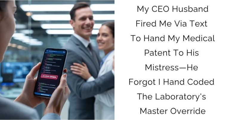 My CEO Husband Fired Me Via Text To Hand My Medical Patent To His Mistress—He Forgot I Hand-Coded The Laboratory’s Master Override