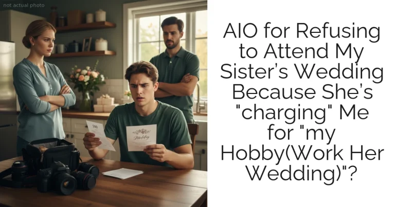 AIO for Refusing to Attend My Sister’s Wedding Because She’s "charging" Me for "my Hobby(Work Her Wedding)"?