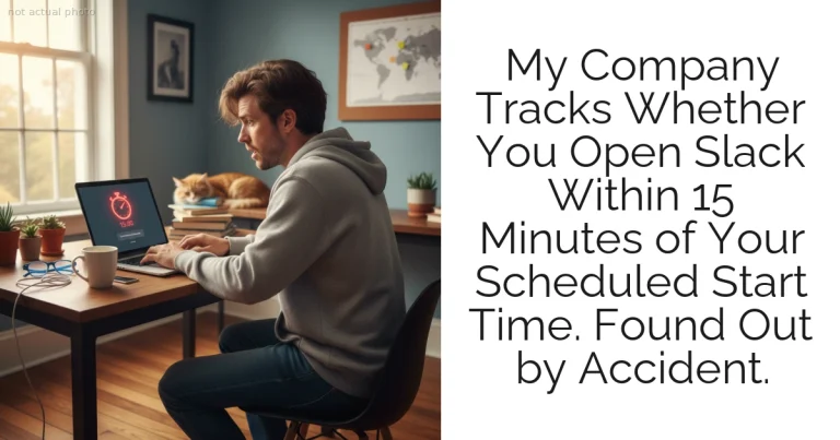 My Company Tracks Whether You Open Slack Within 15 Minutes of Your Scheduled Start Time. Found Out by Accident.