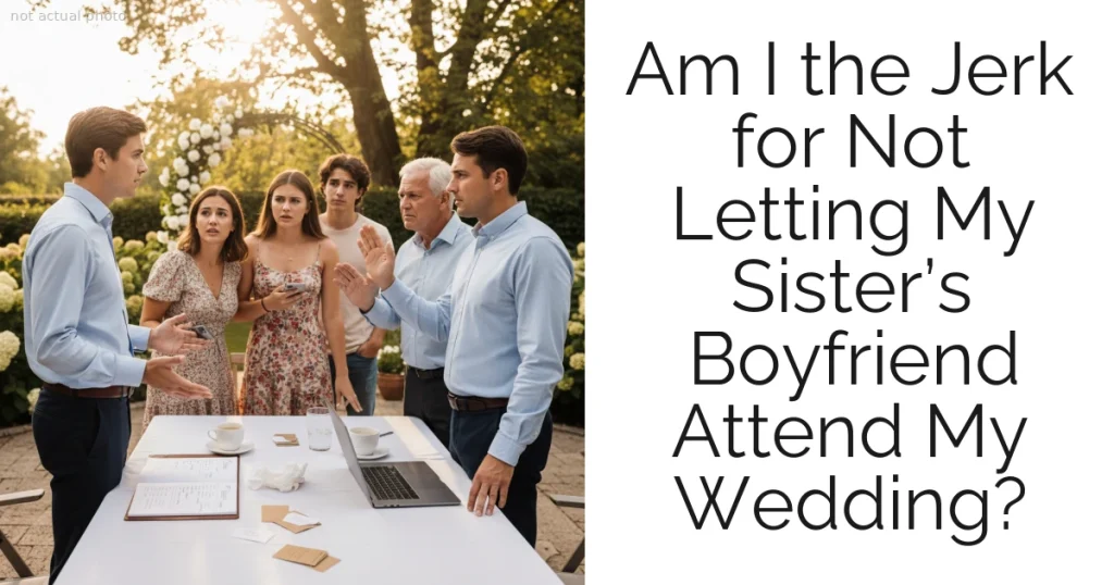 Am I the Jerk for Not Letting My Sister’s Boyfriend Attend My Wedding?