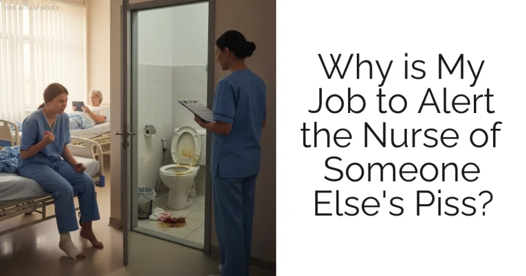 Why is My Job to Alert the Nurse of Someone Else's Piss?