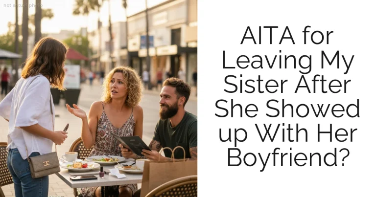 AITA for Leaving My Sister After She Showed up With Her Boyfriend?