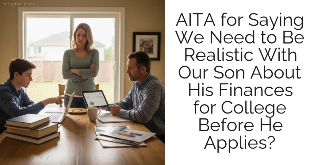 AITA for Saying We Need to Be Realistic With Our Son About His Finances for College Before He Applies?