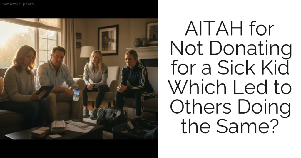 AITAH for Not Donating for a Sick Kid Which Led to Others Doing the Same?