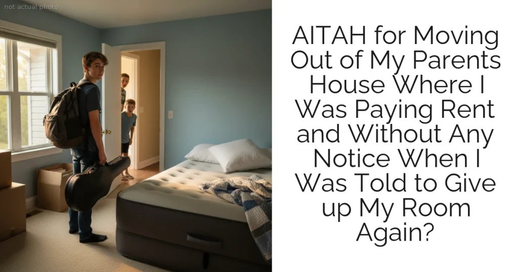 AITAH for Moving Out of My Parents House Where I Was Paying Rent and Without Any Notice When I Was Told to Give up My Room Again?