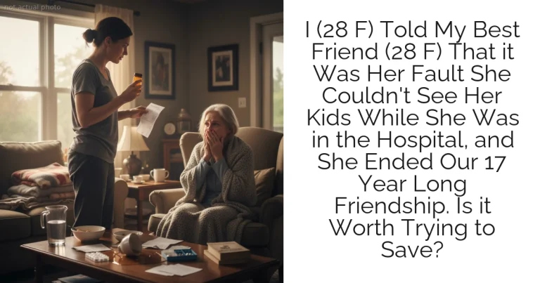I (28 F) Told My Best Friend (28 F) That it Was Her Fault She Couldn't See Her Kids While She Was in the Hospital, and She Ended Our 17 Year Long Friendship. Is it Worth Trying to Save?