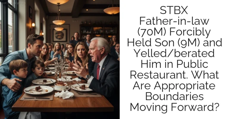 STBX Father-in-law (70M) Forcibly Held Son (9M) and Yelled/berated Him in Public Restaurant. What Are Appropriate Boundaries Moving Forward?