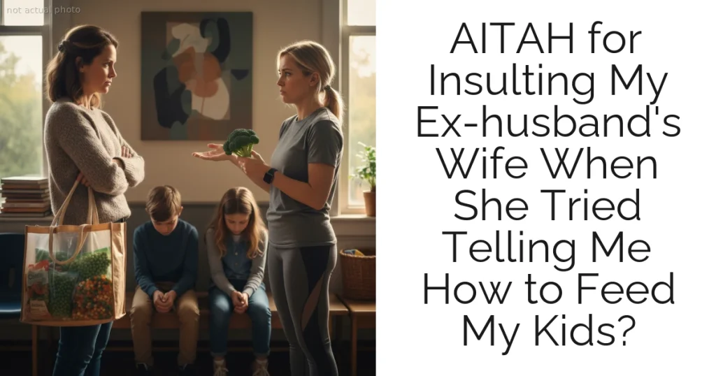 AITAH for Insulting My Ex-husband's Wife When She Tried Telling Me How to Feed My Kids?