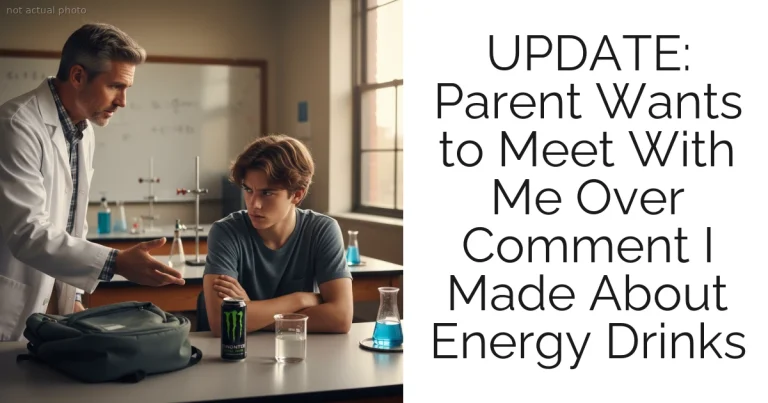 UPDATE: Parent Wants to Meet With Me Over Comment I Made About Energy Drinks