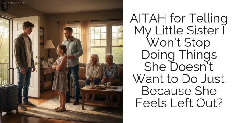 AITAH for Telling My Little Sister I Won't Stop Doing Things She Doesn't Want to Do Just Because She Feels Left Out?