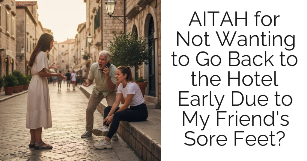 AITAH for Not Wanting to Go Back to the Hotel Early Due to My Friend's Sore Feet?