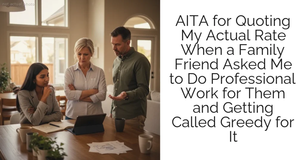 AITA for Quoting My Actual Rate When a Family Friend Asked Me to Do Professional Work for Them and Getting Called Greedy for It