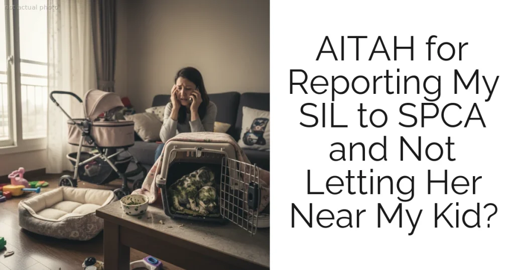 AITAH for Reporting My SIL to SPCA and Not Letting Her Near My Kid?