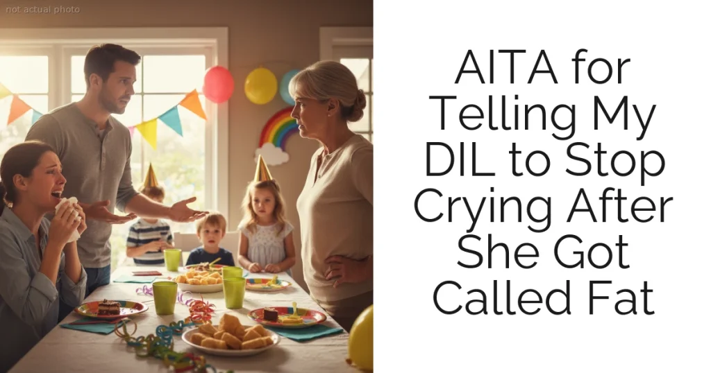 AITA for Telling My DIL to Stop Crying After She Got Called Fat