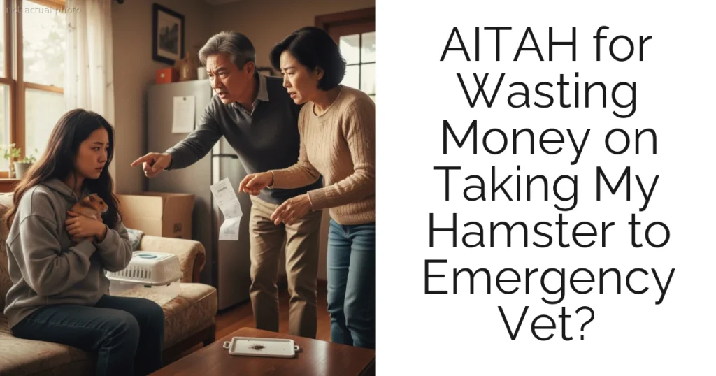 AITAH for Wasting Money on Taking My Hamster to Emergency Vet?
