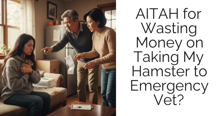 AITAH for Wasting Money on Taking My Hamster to Emergency Vet?