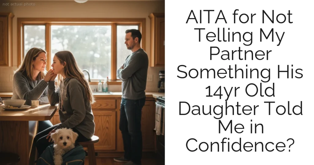 AITA for Not Telling My Partner Something His 14yr Old Daughter Told Me in Confidence?