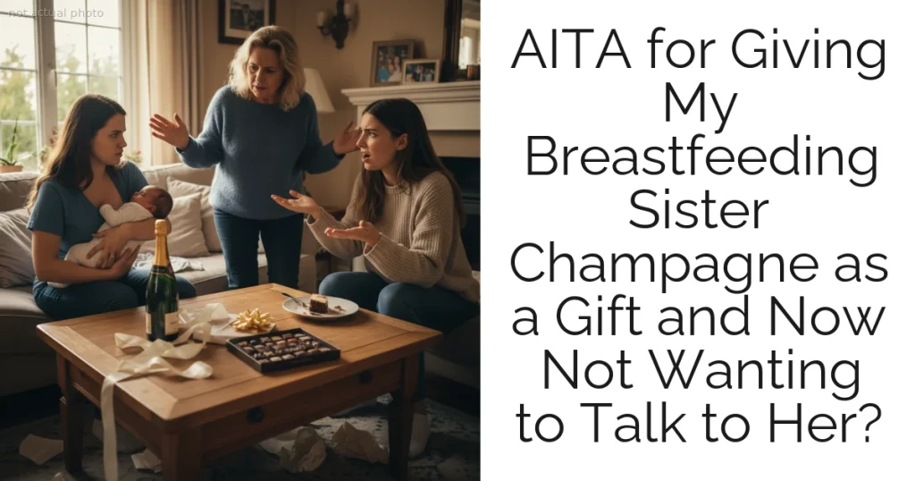 AITA for Giving My Breastfeeding Sister Champagne as a Gift and Now Not Wanting to Talk to Her?