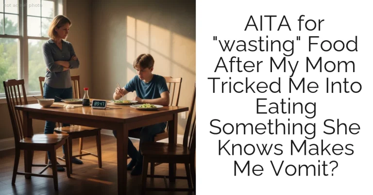 AITA for "wasting" Food After My Mom Tricked Me Into Eating Something She Knows Makes Me Vomit?