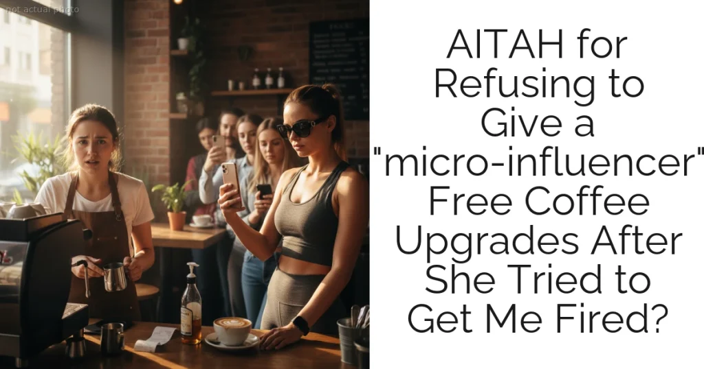 AITAH for Refusing to Give a "micro-influencer" Free Coffee Upgrades After She Tried to Get Me Fired?