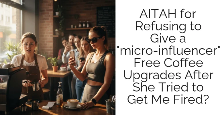 AITAH for Refusing to Give a "micro-influencer" Free Coffee Upgrades After She Tried to Get Me Fired?