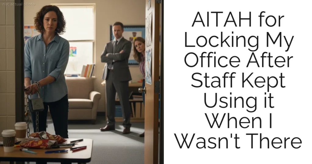 AITAH for Locking My Office After Staff Kept Using it When I Wasn't There