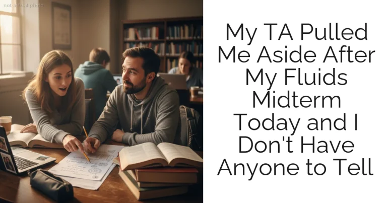 My TA Pulled Me Aside After My Fluids Midterm Today and I Don't Have Anyone to Tell