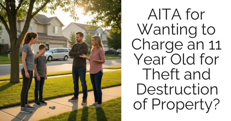 AITA for Wanting to Charge an 11 Year Old for Theft and Destruction of Property?