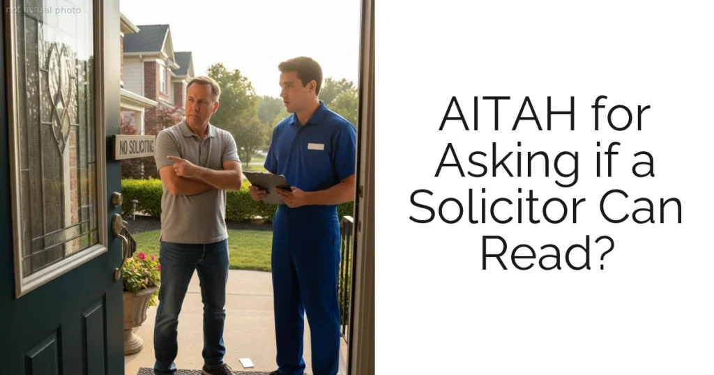 AITAH for Asking if a Solicitor Can Read?