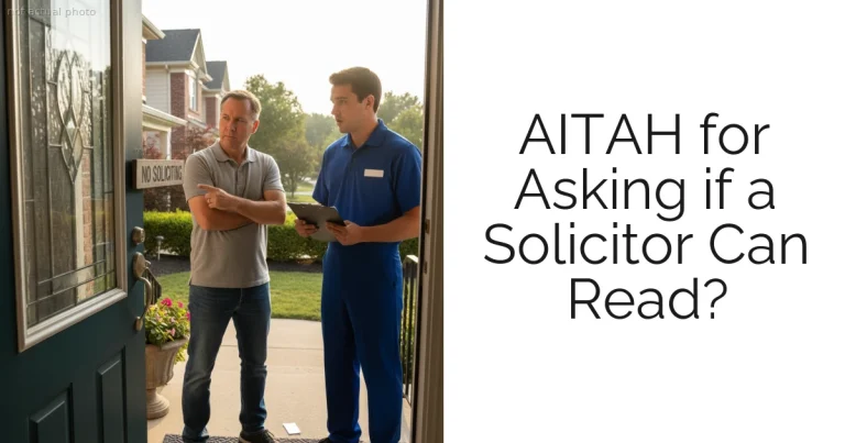 AITAH for Asking if a Solicitor Can Read?